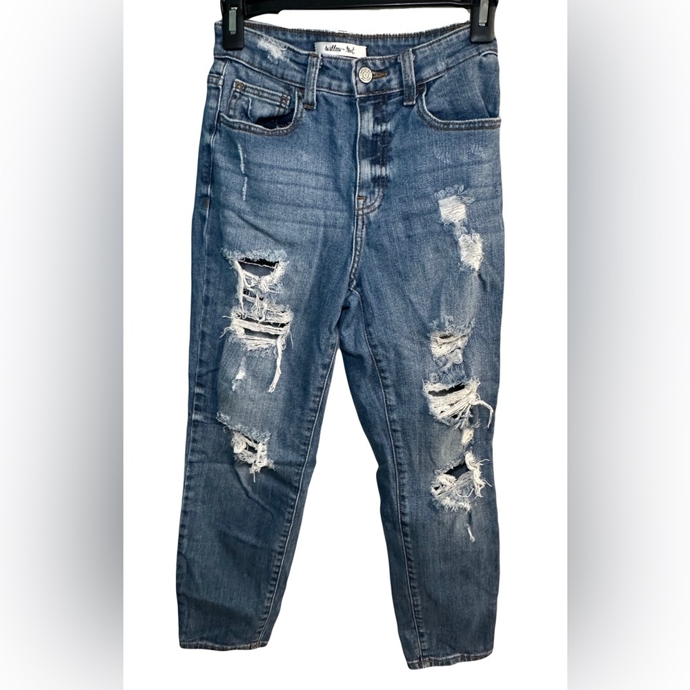 Willow & Root Mom Fit Distressed Jeans